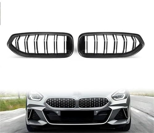 TUTUT Rejilla del Radiador del Capó del Coche De Fibra De Carbono Real para Z4 G29 2019-IN Reemplazo Negro Brillante Parachoques Delantero Parrillas De Carreras