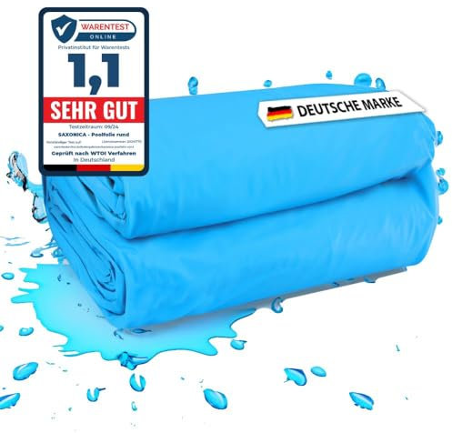 SAXONICA Poolfolie Rechteck Pool I 700 x 350 x 150 cm I 0,8 mm I blau I Keilbiese I ausgebildete Ecken I 7 x 3,5 x 1,5 m