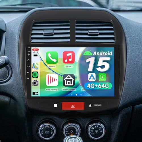 ACAVICA 2-DIN Android 15 Autoradio mit Wireless Carplay & Android Auto, 4+64GB 9 HD Touchscreen, Bluetooth 5.0, GPS Navigation, WiFi, DSP, USB – Stereo für Mitsubishi ASX 1, Peugeot 4008, Citroën C4
