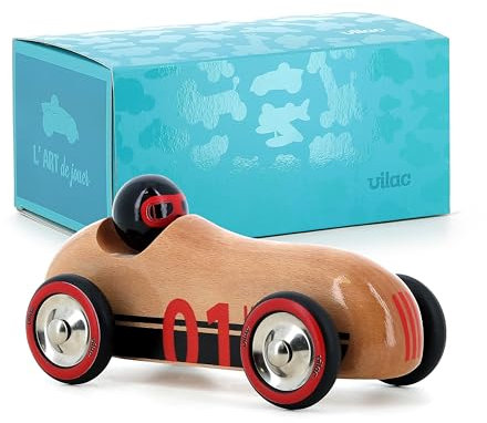 Voiture en bois naturel Old sport Compet' - Vilac