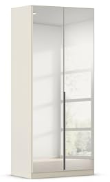 Rauch Möbel Alabama, Kleiderschrank, Farbe Beige, Breite 91 cm | Schrank, 2-türig, mit Spiegel, Zubehör Premium, für Schlafzimmer, Kinderzimmer, Homeoffice, Gästezimmer, Garderobe, Flur