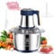 Hachoir électrique Avec Bol En Acier Inoxydable 5L et 6 Lames en Acier Inoxydable,Hachoir à Viande Polyvalent 500W,5 Vitesses,Robot Mixeur Petit Pour Hacher Viande,Oignon,Oeufs,Jus D'orange,Pâte ﻿ (A)