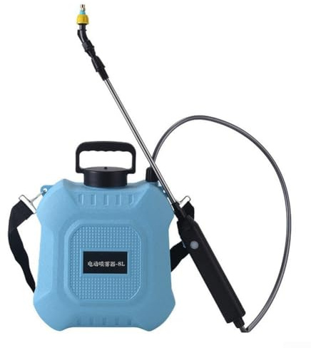 CYRENT Elektrischer Gartensprüher Drucksprüher mit verstellbaren Nebeldüsen, USB-wiederaufladbarer Griff, verstellbarer Schultergurt, Wasserspray für Rasen, blau (8 l)