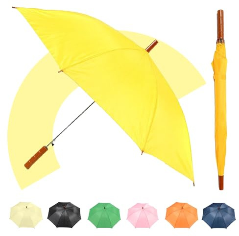 Jollybrolly Straight Stick Umbrella – Strong 8 Panel Winter Umbrella, Waterproof, Sun Protection, Wind Resistant, Large Canopy, Auto Open Feature
