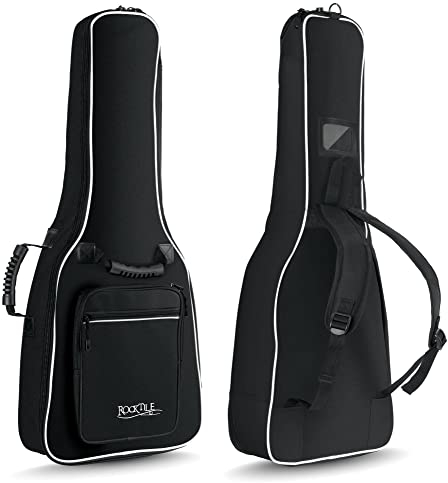 Rocktile 1/2 Klassik-Gitarrentasche (gepolsterter Gigbag, Rucksackgarnitur, 2 Außentaschen) schwarz