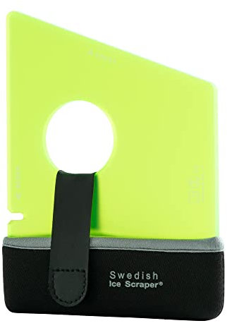 Schwedischer Eiskratzer ORIGINAL gelb mit Halter