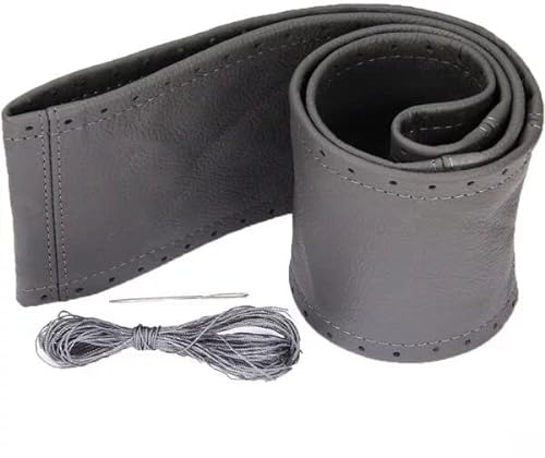 Lenkradbezug dunkel grau L echt Leder 40-41 cm zum Schnüren Lenkrad Schoner