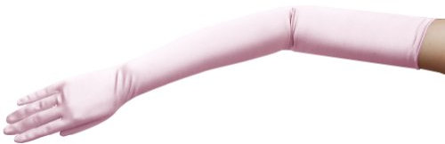 ZaZa Bridal Guanti lunghi 60 cm in raso elasticizzato lucido Opera lunghezza 16BL, Rosa chiaro, Taglia unica