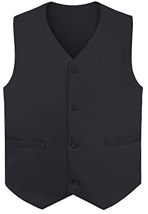Top Tie Gilet da Uomo, Gilet casual Unisex con Bottoni, Smanicato Gilet per commesso del supermercato e volontari