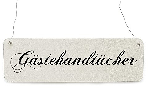 Interluxe Shabby Vintage Schild Türschild GÄSTEHANDTÜCHER Holzschild Hotel Ferienwohnung Hinweisschild für Gäste