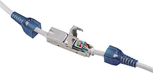 Goobay 79579 Toolless Cable Connector Slim CAT 6A STP Shielded for Connecting Two Network Installation Cables