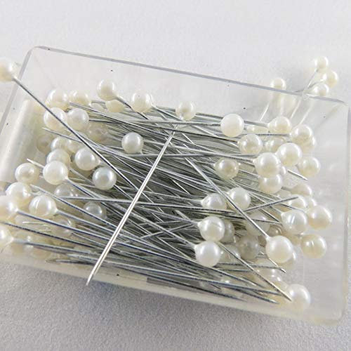 Unbekannt Stecknadeln 38 mm Perlmutt-Kopf ca. 100 Stück Stecknadel Dekonadel Rundkopf