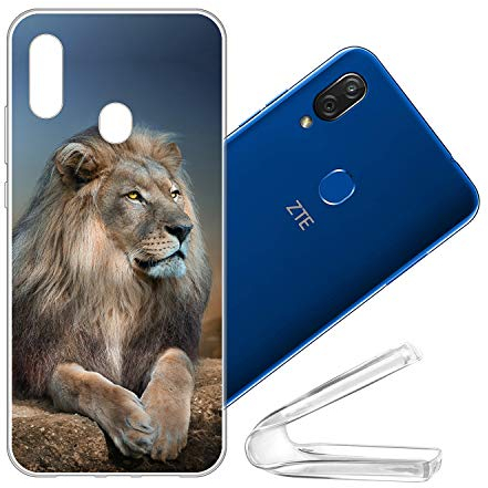 vingarshern Handyhülle ZTE Blade 10 Vita Hülle Silikon Bumper Case Schutz,Dünne Flex Weich Fallschutz Stoßfest Schutzhülle ZTE Blade 10 VITA Cover Silikonhülle,Löwe 01P