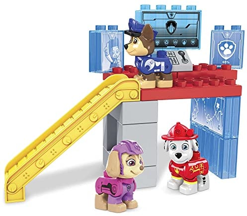 Mega Bloks Pack figuras Patrulla Canina, bloques de construcción de juguete, Mattel HDX93, 3 años en adelante, 17 piezas.