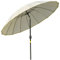 Outsunny Parasol droit parasol de jardin inclinable rond avec 18 baleines manivelle mât en métal fibre de verre Ø 2,5 m polyester haute densité beige