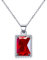 VONSSY Rubis rouge Pierre de naissance Collier de pierres précieuses Coeur Pendentif en cristal Collier Rectangle Ovale Arc Pendentif Émeraude Or Rose Platine Or Blanc