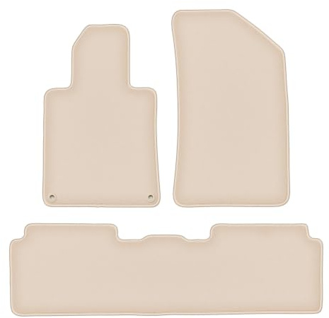 Velours-Fußmatten passend für Peugeot 508 I 2010-2018, Beige, FORTUNA | Nur Version: Befestigungen vorne; passend für Limousine/Kombi/SW/RXh; rutschfest, runde Befestigungen (Typ CP)