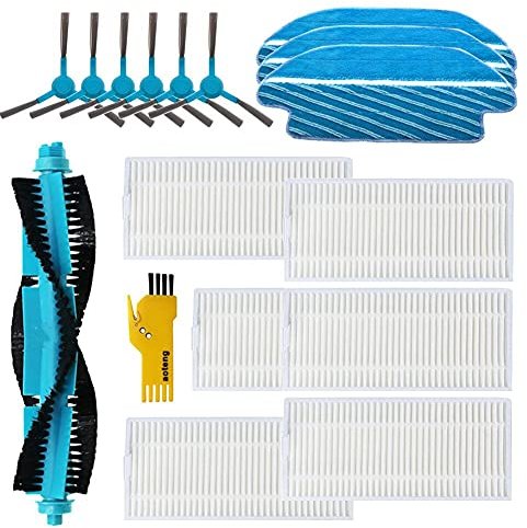 Accesorios de Repuesto para Cecotec Conga 2090 Robot Aspirador Cepillo Principal y Filtro y Cepillo Lateral y paño de fregona