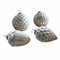 Loberon Anhänger 4er Set Dores, Vier Designs im Vintage-Look, Nostalgische Dekoration, Wohn-Accessoires, Glas, Jute, Messing, grau
