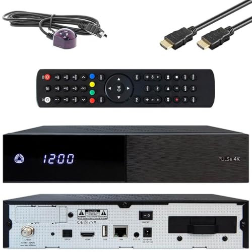 AB Pulse 4K UHD Sat Receiver (1x DVB-S2X Sat, Linux E2, PVR, H.265, HDR10, Ultra HD 2160p, 2 GB RAM & 8 GB Flash, USB 2.0, HDMI, CI, CA-Kartenleser, MicroSD-Slot, LAN, schwarz, 5TB)