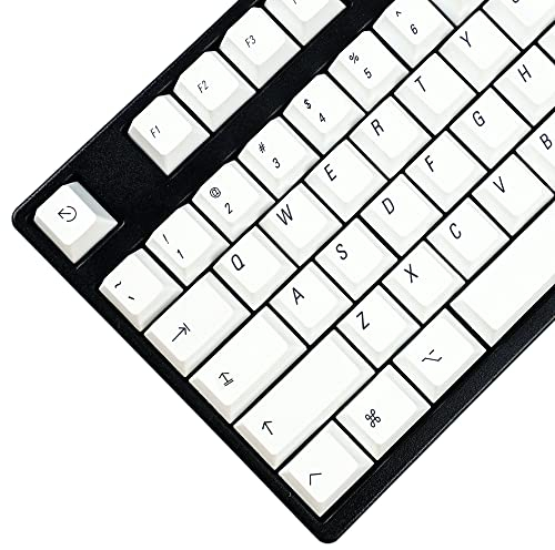YMDK 139 Mac-Tastenkappen Cherry Profile Normcore Style Minimalistischer Farbstoff Sub PBT Weiß Tastenkappe für 104 TKL 60% 96 84 68 Keychrone K2 K4 K8 MX Schalter Tastatur