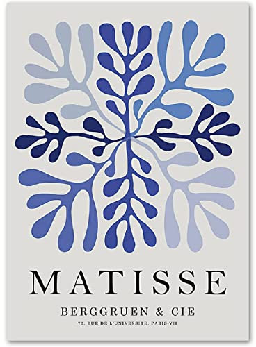 AIVYNA Henri Matisse Poster Matisse Kunstdrucke Blaue BläTter Wand Bilder Vintage Leinwand Bild Wandbilder Wohnzimmer Schlafzimmer Dekor Rahmenlos 40×50cm