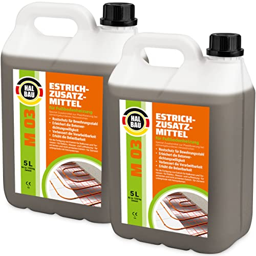 Suplemento para suelo radiante, 10 l, para suelos calefactores, hormigón, plastificador, sistemas de calefacción M03