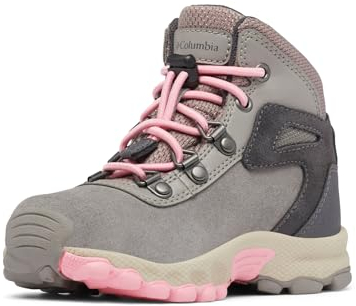 Columbia Newton Ridge Amped, Stivali da trekking e trekking a vita media Unisex - bambini e ragazzi, Stratus/Pink Orchid Toddler, 25 EU