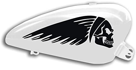 Set 2 Motorrad-Aufkleber Indian Totenkopf Shadow Rebel Vulcan Boulevard Chief Harley Bob Chopper Old Style Vintage Code 1784 (070 Schwarz, Matt (matt_opaque))