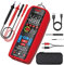 BSIDE Multímetro Digital Profesional Inteligente Polímetro de Bolsillo Recargable LCD Color Comprobador Multifunción de Voltaje Corriente Capacitancia Temperatura Diodo Continuidad Ohm Hz con Funda