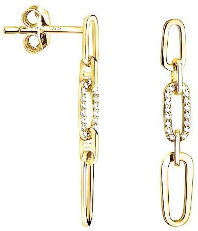 SOFIA MILANI - Damen Ohrringe 925 Silber - mit Zirkonia Steinen - Ketten Ohrhänger