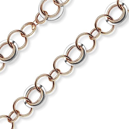20mm Ringkette Phantasie-Kette Halskette aus 585 Gold Weißgold Rotgold 50cm