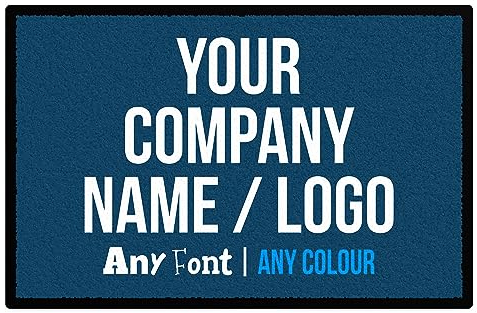 Purple Print House Custom Tradesman Floor Mat Door Mat with Personalised Company Business Logo Printed Doormat, Black