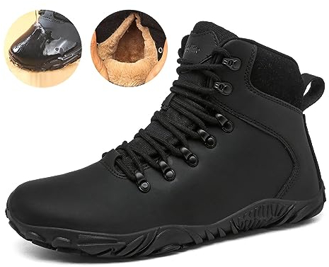 Deedlite Max Barfußschuhe Wasserdicht Winter, Wasserfeste Barfußschuhe Damen und Herren, Röck Performance Barfußschuhe, Winterschuhe Winterstiefel Herren【Fällt klein aus, eine Nummer größer kaufen】