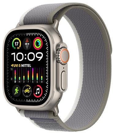 Apple Watch Ultra 2 GPS + Cellular Titangehäuse Trail Loop Grün/Grau – M/L