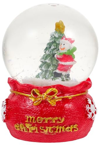 ABOOFAN Weihnachtskristallkugel dekorative weihnachtsbaumdeko Christbaum schneekugel Schreibtischaufsatz Desktop-Glaskugel Desktop- LED