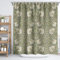 Fchen art Tenda da doccia in tessuto di poliestere con stampa floreale di William Morris, con motivo botanico, verde salvia e giallo, con 12 ganci, 180 x 180 cm