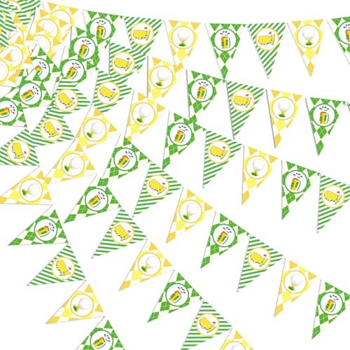 Golf Theme Party Decorations - 3pcs Pre-stung Triangle Flag Banners, Golf Themed Baby Shower Birthday Bunting Banner for Sports Party Supplies