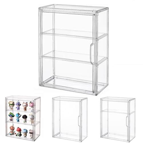 Siyecioa Vitrina Pared Expositora para Colecciones, Cristal Expositor Metacrilato, Caja Metacrilato Transparente, Vitrina Expositora para Funko Pop Figuras, Figura Anime, Figura de Acción(36×13×27cm)