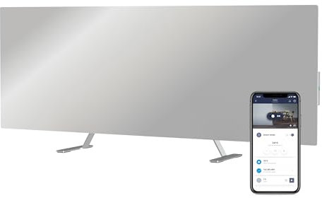 JOULE Premium Eco Smart Heater, 700 W, Vetro Temperato, Riscaldamento a infrarossi, Grigio