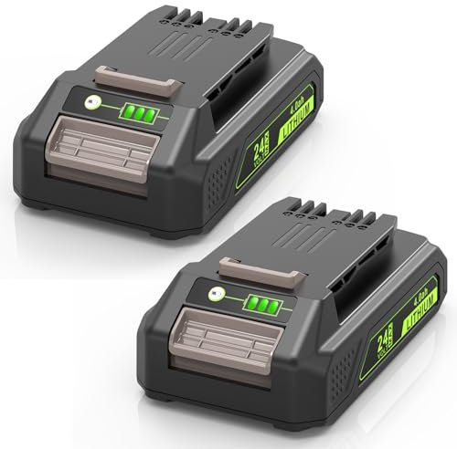 ASUNCELL 2 Pezzi 24V 4Ah Batteria per Greenworks, Batteria agli ioni di litio Ricambio Compatibile con Greenworks 24V Attrezzi G24B2 G24B4 29842 29852 BAG708 BAG711 20352 22232