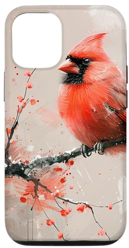 iPhone 15 Floral Van Gogh Style Cherry Blossom Cardinal Bird Case
