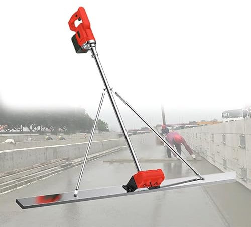 Kindevieft Beton-RüTtelwerkzeug, Elektrischer Kabelloser Beton-RüTtelset, Estrich-Zement-RüTtelmotor, Angetriebenes Nivellier-Stampferlineal, Batteriebetrieben, 1,5-M-Brett