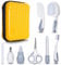 Little Angel Baby Healthcare and Grooming Kit, Safety Newborn Nursery Care Set, with Hair Brush Comb, Nail Clipper, Nasal Aspirator for Newborn Infant Baby Girls Boys Yellow