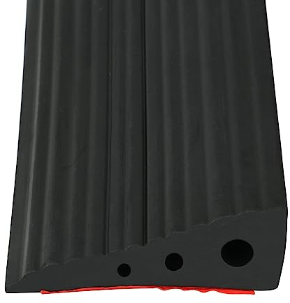 Threshold Ramps, Self-adhesive Wheelchair Ramp, Non-Slip Rubber Ramp for Sweeping Robot, Wheelchair, Scooter, Cuttable Floor Tile threshold Transition Strip (Black, 6.5 x 2.5 x 100cm)