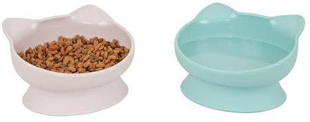 Kitty City Large Raised Cat Ear Bowls (Pastel) 2 Pack