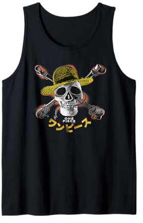 One Piece Straw Hat Jolly Roger Tank Top
