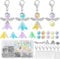Annickee 55 Sets Schutzengel Anhänger Selber Machen, Schlüsselanhänger Selber Machen, Perlenengel Anhänger Schlüsselanhänger Engel, Engel Bastelset für DIY Hochzeitsgeschenke Weihnacht Geschenk