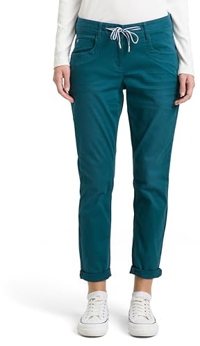 Tom Tailor Damen 1040963 Tapered Relaxed Hose Mit Kordelzug, 12818 - Deep Meadow Green, 40W / 28L EU
