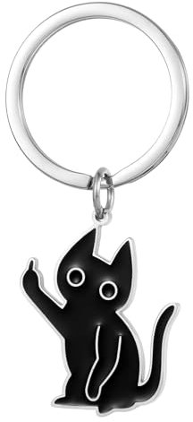 GlimmerStyle 1 Porte-clés Chat Noir Porte-bonheur,Cadeau Encourageant,Cadeau Maman
